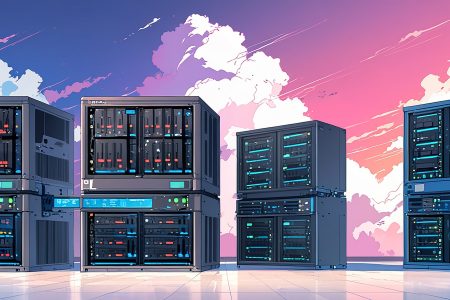 Business Analytics Concept Cloud Computing Big Data Center Data Exchange Between Laptop and Server